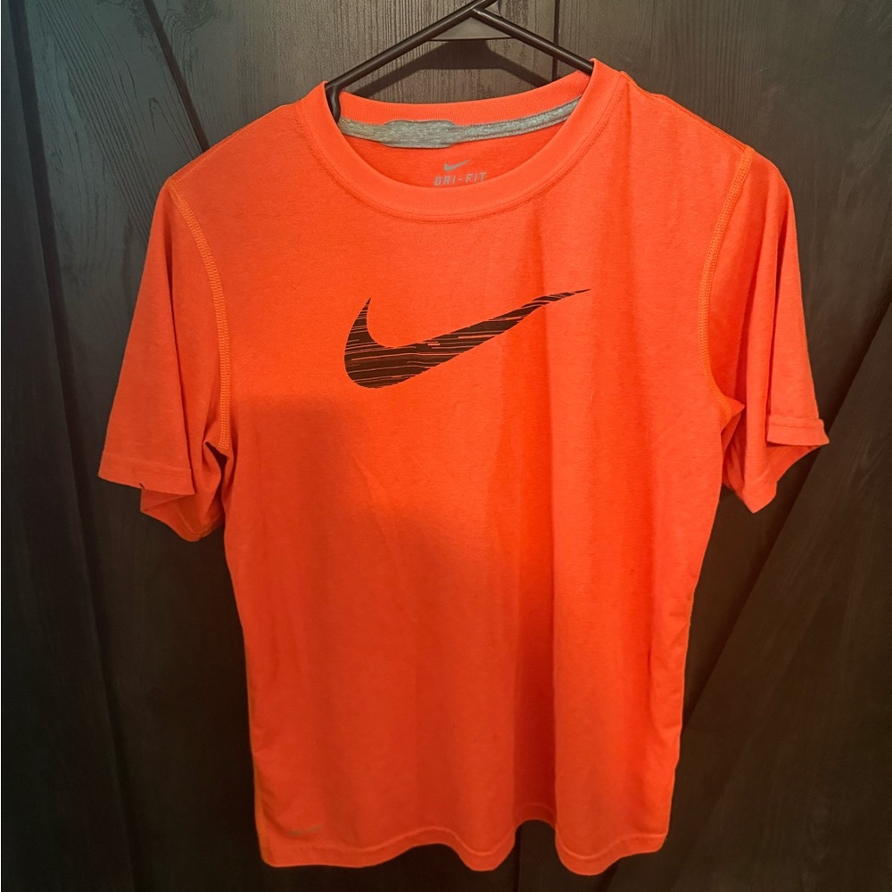 Nike Vibrant Orange Tee with Black Swoosh
